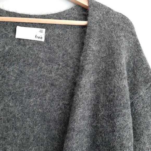 WILFRED FREE Aritzia Aronson Sweater Cardigan Fuzzy Knit Gray Sz XXS - Picture 8 of 15
